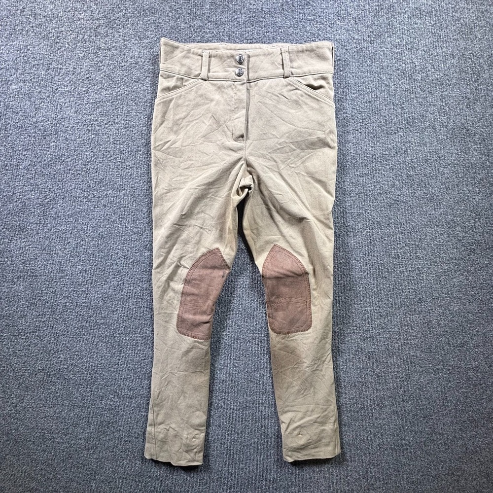 Dover Saddlery Riding Pants Womens 12 Beige Knee Patch Equestrian Breeches